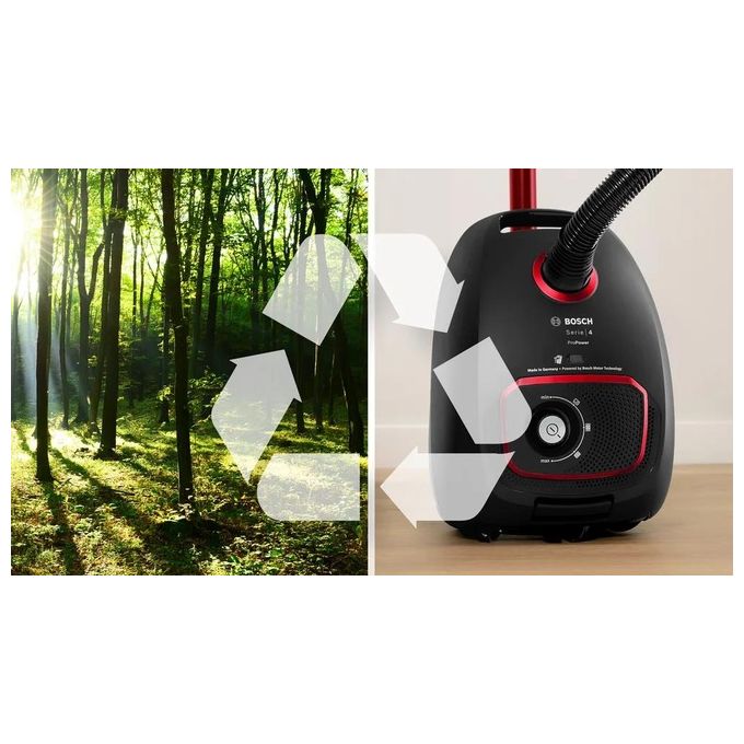 Bosch BGB41POW1 Aspirapolvere con Sacco a Traino Potenza 850 Watt Capacita' 4 Litri ProPower colore Nero