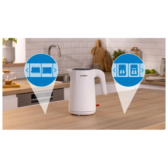 Bosch TWK2M161 Bollitore Elettrico 1.7 Litri 2400W Bianco