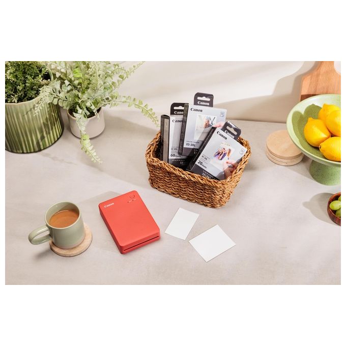 Canon Stampante portatile SELPHY QX20: per la stampa Wi-Fi direttamente dal tuo dispositivo smart. Stampa a sublimazione 2 formati di stampe con adesivo rimovibile e ricarica USB-C - Bianco