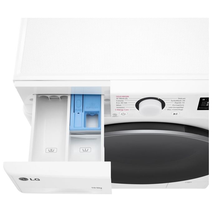 [ComeNuovo] LG AI DD D4R5010TSWS Lavasciuga 10Kg-6Kg Serie R5 Classe Energetica D