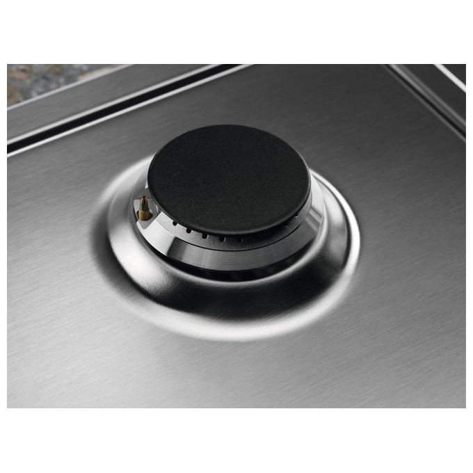 Electrolux KGS7566S2X Piano Cottura da Incasso a Gas 75 cm 5 Fuochi Speed Burner Inox Griglie in Ghisa Slim Profile