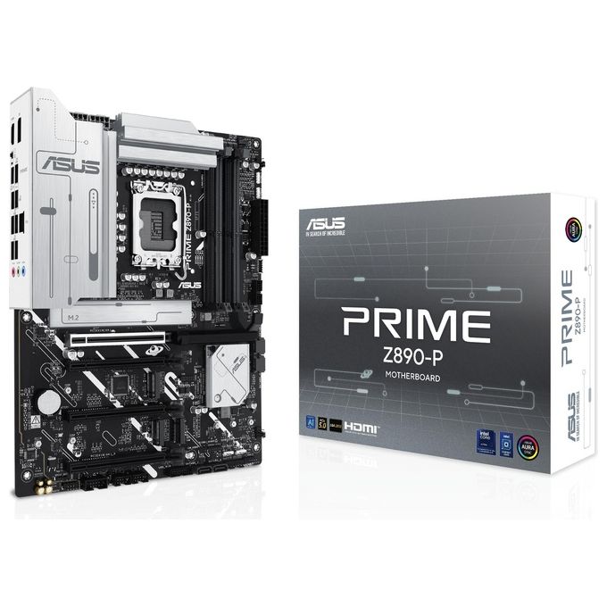 ASUS Intel PRIME Z890-P Scheda Madre Intel ATX 14121 Fasi di Alimentazione Slot DDR5 PCIe 5.0 GPU di Nuova Generazione Porta USB-C 20Gbps 4 Slot M.2 Slot PCIe Q-Release