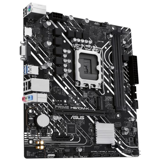 ASUS PRIME H610M-K Scheda madre mATX Intel H610 (LGA 1700) DDR5 PCIe 4.0 slot M.2 Realtek 1 Gb Ethernet HDMITM VGA USB 3.2 Gen 1 SATA 6 Gbps
