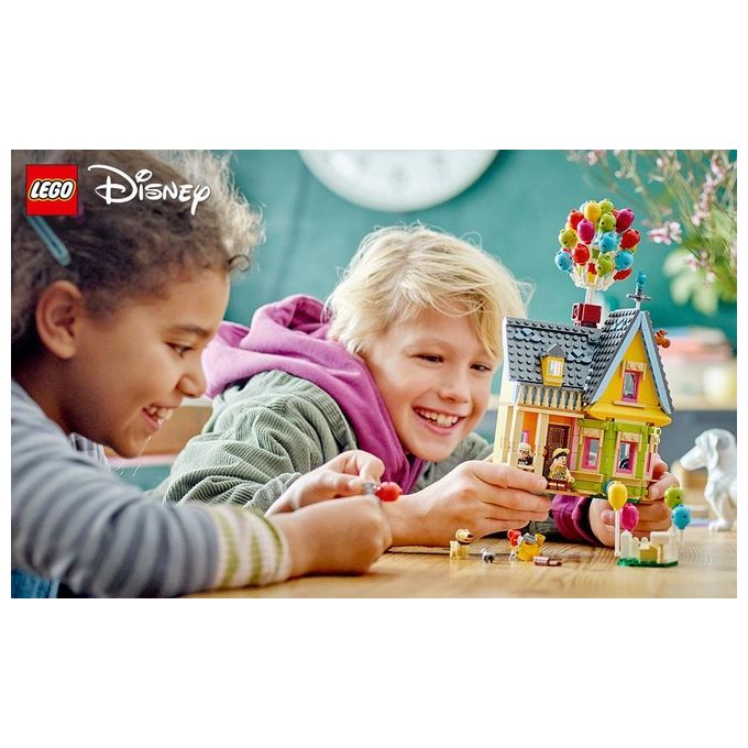 LEGO Disney e Pixar 43217 Casa di “Up'', Modellino con Palloncini e Figure di Carl, Russell e Dug, Set Disney 100° Anniversario