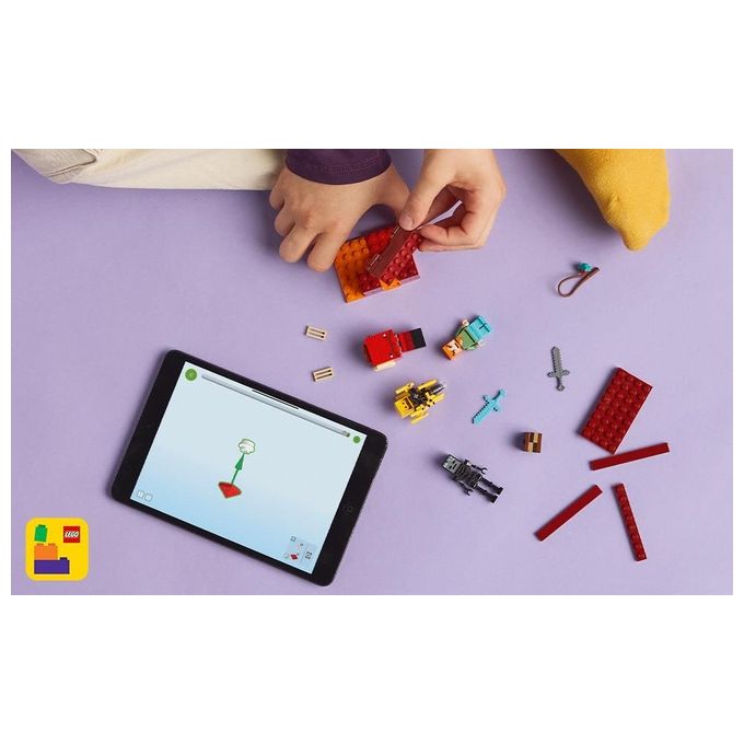 LEGO Minecraft Battaglia sul Ponte del Nether Gioco d'Avventura per Bambini e Bambine da 6 Anni Piccolo Set da Costruire con Funzioni e 4 Personaggi del Videogioco Idea Regalo di Compleanno 21266