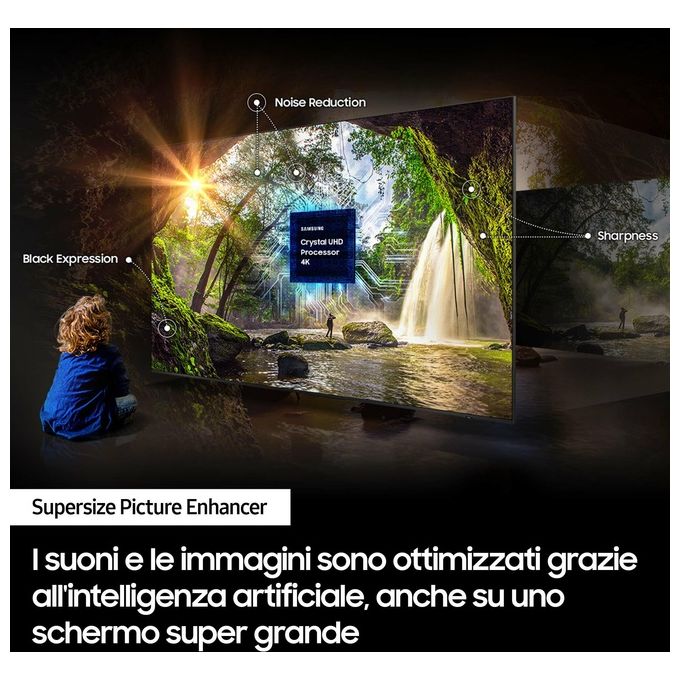Samsung Tv Led 98 pollici 4k UE98DU9070UXZT Smart TV Cristal Processor 4K AI  Motion Xcelerator 120Hz OTS Lite