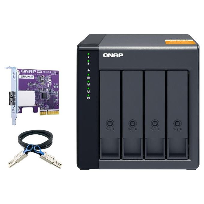 Qnap TL-D400S Contenitore di Unita' Di Archiviazione 2,5-3,5'' Enclosure Hdd-Ssd Nero-Grigio