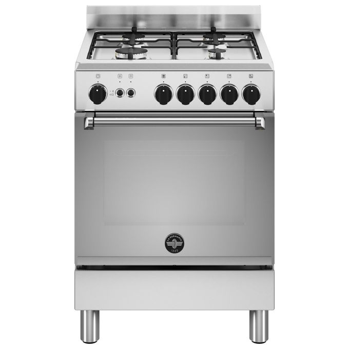 La Germania AMN664GXV-24 Americana Cucina 60cm Inox 4 Fuochi a Gas Forno Singolo a Gas