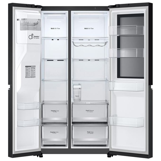 LG GSGV81EPLL - Frigorifero Side-by-Side 635 L, 179 cm, Classe E, 36 dB, Total No Frost, InstaView, DoorCooling+, Dispenser acqua e ghiaccio, Nero opaco