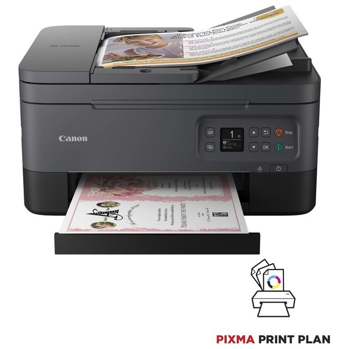 Canon Stampante 3 in 1 PIXMA TS7450i wireless per uffici domestici - Compatibile con PIXMA Print Plan - Stampa fotografica senza bordi - Funzionalita' wireless tramite archiviazione cloud (nero)