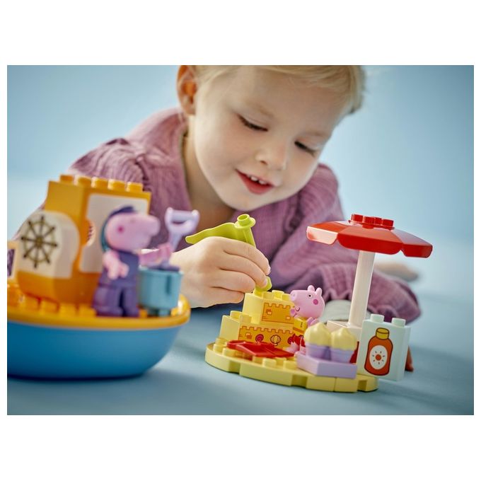 LEGO DUPLO Viaggio in Barca di Peppa Pig Giochi Educativi per Bambine e Bambini da 2 Anni Giocattolo per l'Apprendimento Prescolare da Costruire con 2 Personaggi Idea Regalo 10432