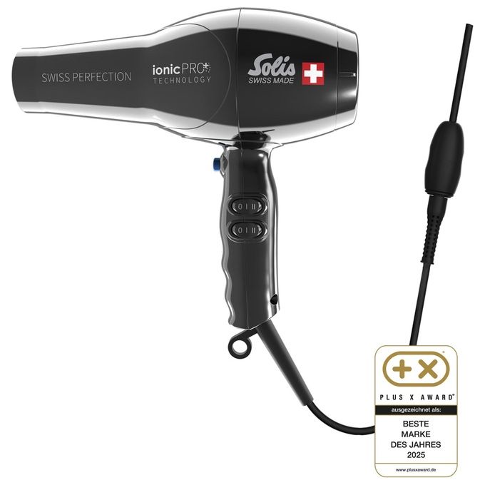 Solis Swiss Perfection 360 Ionic Pro Asciugacapelli Professionale Nero