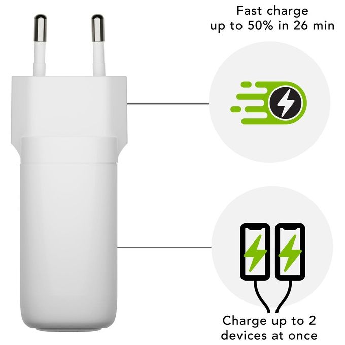 DBrramante1928 Re-Charge Universale Bianco AC Interno Usb-C 65WUsb-A