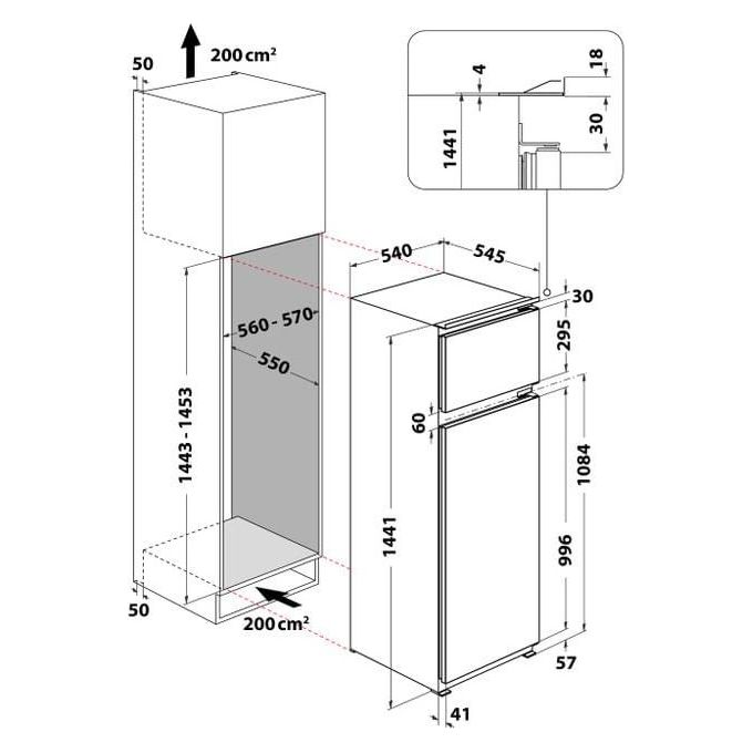Hotpoint BD 2422-HA 1 Frigorifero Doppia Porta da Incasso 216 Litri Classe Energetica F Acciaio Inossidabile