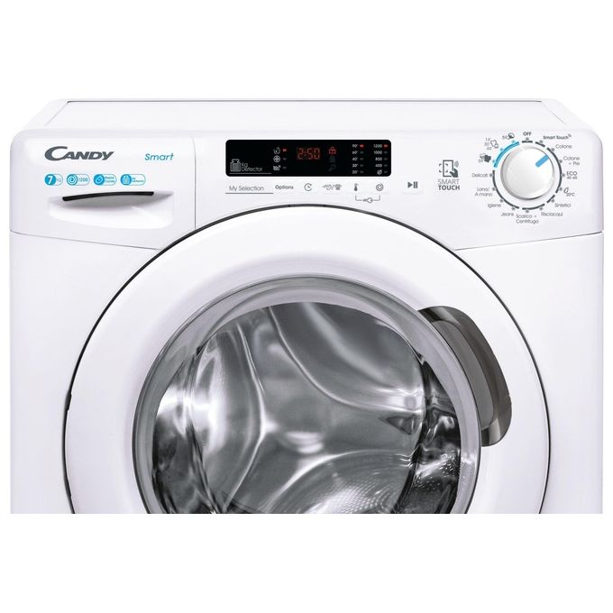 Candy CS1272DW3-1-11 Smart Lavatrice Carica Frontale 7 Kg 1200 rpm Classe C NFC 16 Programmi (85x60x49 cm) colore Bianco