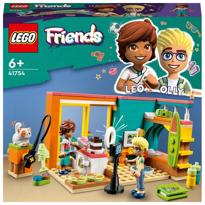 LEGO Friends 41754 La Cameretta di Leo, Set Camera da Letto a Tema Cucina e Video Making, Giochi per Bambini 6+ da Collezione