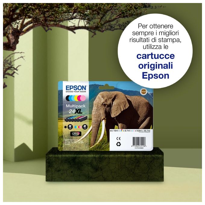 Epson 24XL 8.7 ml misura XL giallo originale cartuccia dinchiostro per Expression Photo XP-55, 750, 760, 850, 860, 950, 960, Expression Premium XP-750, 850