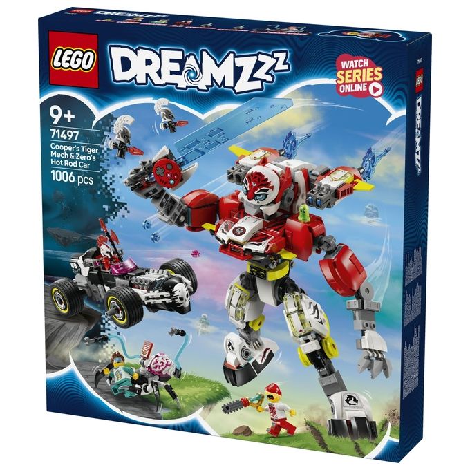 LEGO Set 71497 Costruzione Mech Tigre di Cooper e Bolide di Zero Dreamzzz