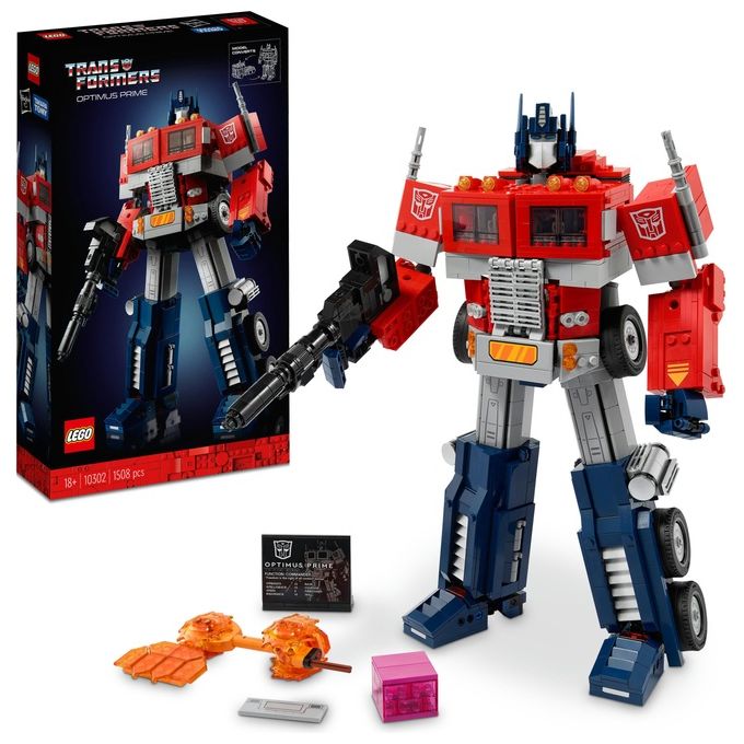 LEGO Icons Optimus Prime, Modellino da Costruire 2 in 1 del Leader dei Transformers, Set da Collezione per Adulti, 10302