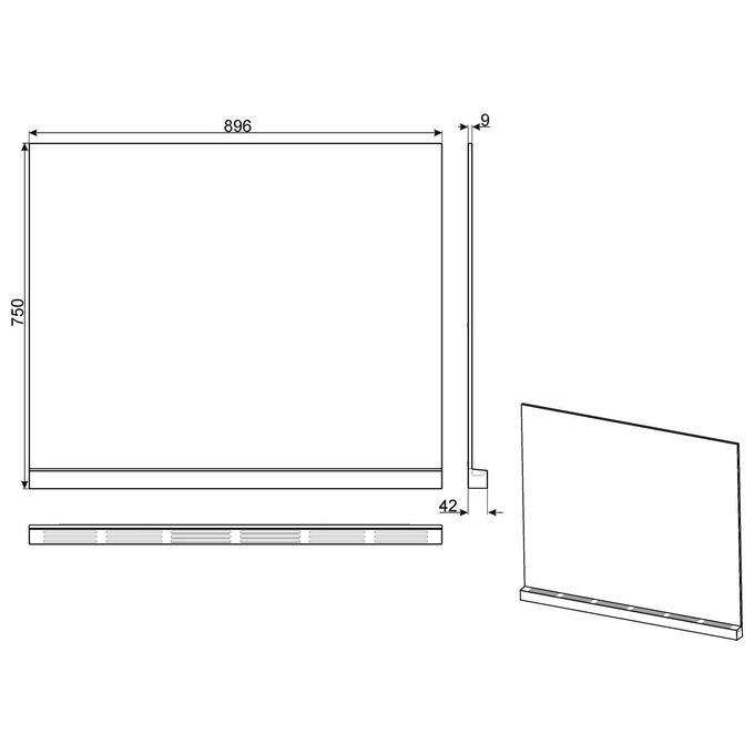 Smeg KITC9X9-1 Kit Schienale Inox per Cucine Sinfonia Portofino e Master