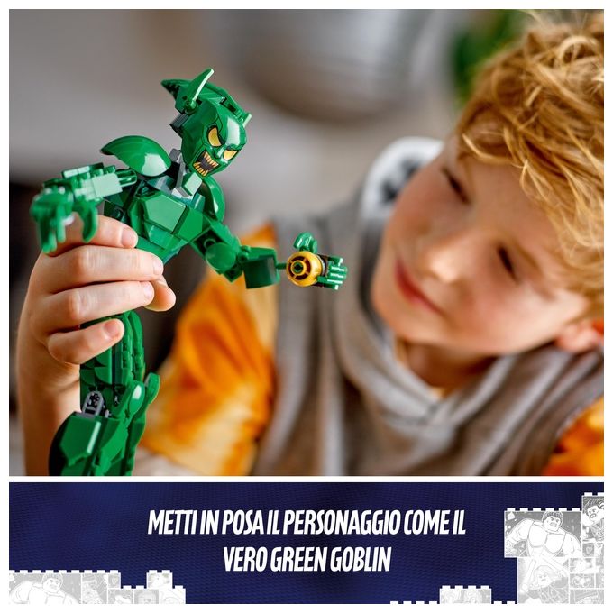 LEGO Marvel 76284 Personaggio Costruibile di Goblin, Gioco per Bambini 8+, Action Figure Snodabile del Nemico di Sider-Man