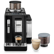 DeLonghi Rivelia Perfetto Macchina da Caffe' Automatica Chicchi Macinati al Momento Portachicchi Intercambiabile Montalatte Classico Display Touch a Colori Nero Onice