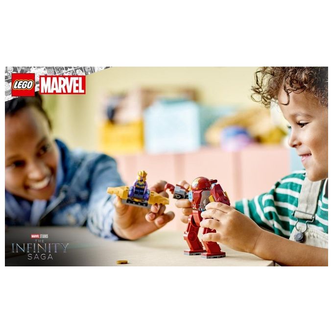 LEGO Marvel 76263 Iron Man Hulkbuster vs. Thanos, Gioco per Bambini 4+ Anni, Action Figure con Aereo Giocattolo e 2 Minifigure