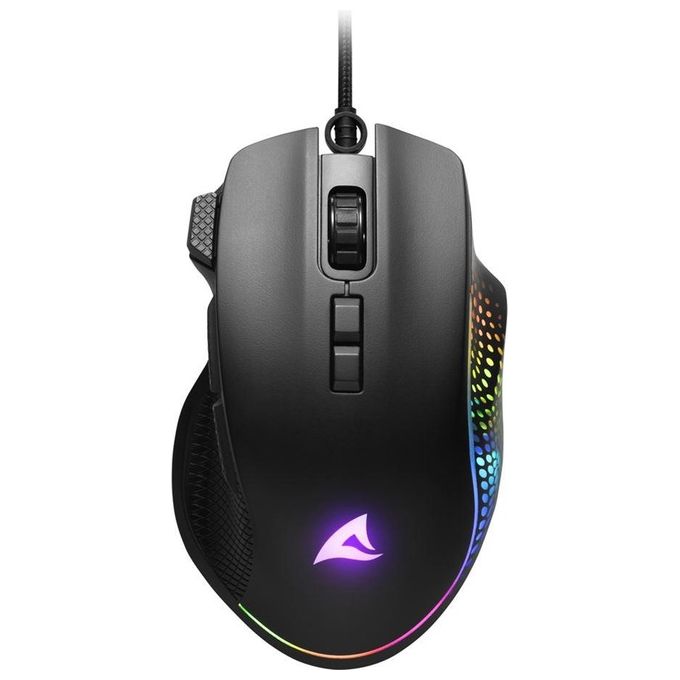 Sharkoon SHARK Force 3: il mouse da gioco definitivo con 12.800 DPI 8 pulsanti e illuminazione RGB - Ergonomico e adatto a tutti i tipi di impugnatura