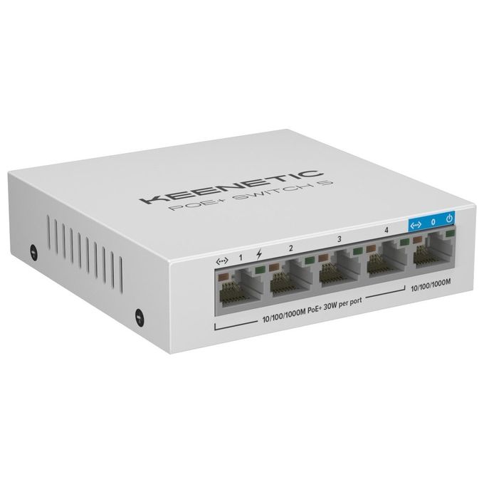 Keenetic Switch PoE 5 Switch 1 Porta 1gbps  4 Porte 1 gbps Poe