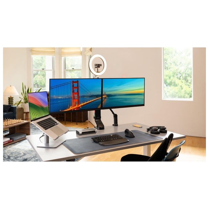 Kensington K50424WW Supporto Universale per Laptop Altezza Regolabile 151-200 mm Inclinazione 0-45° Materiale Acciaio Alluminio Silicone colore Argento