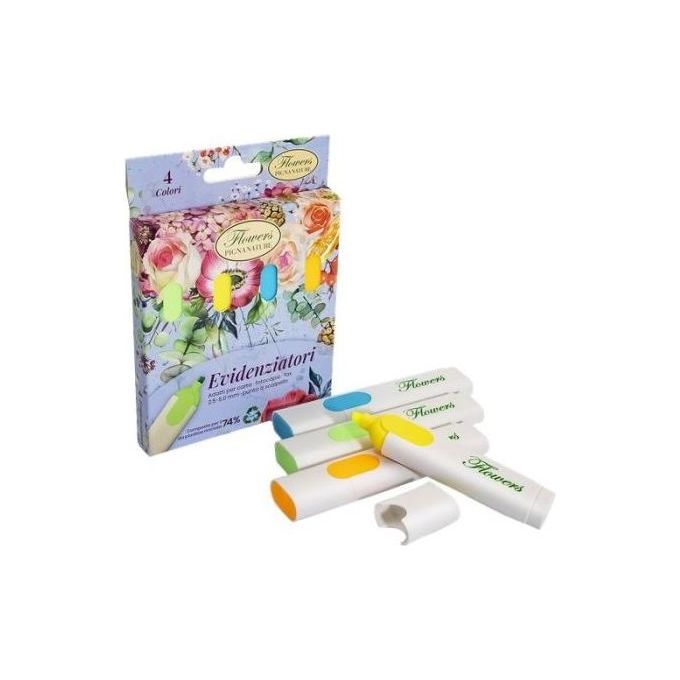 Pigna Blister Evidenziatori 4 Colori Nature Flowers