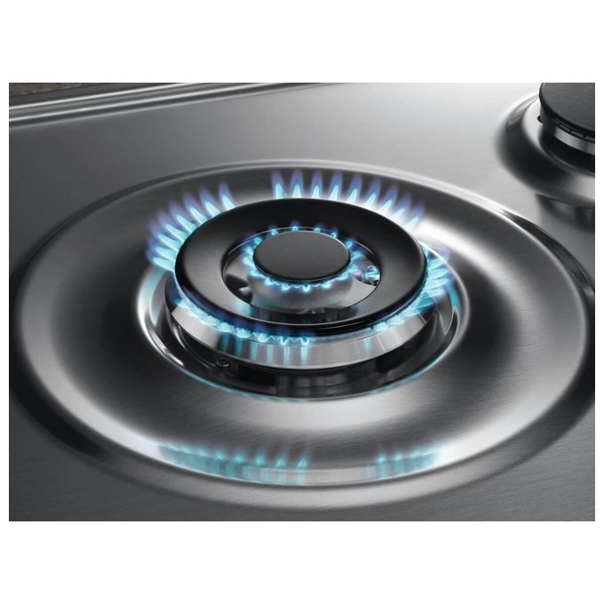 Electrolux KGS6434SX SpeedBurner Piano cottura a gas 4 Fuochi Fiamma Pura 1 bruciatore Wok multicorona 60 cm Inox Antimpronta