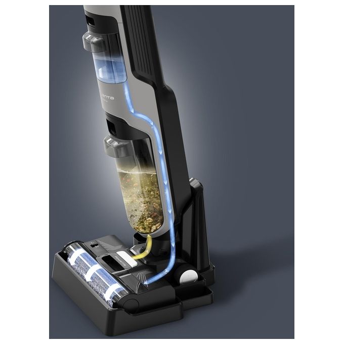 Rowenta X-Clean 4 GZ5035 Scopa Elettrica Lavapavimenti Pulitore a Vapore Aspira e Lava Potenza 200 Watt colore Grigio