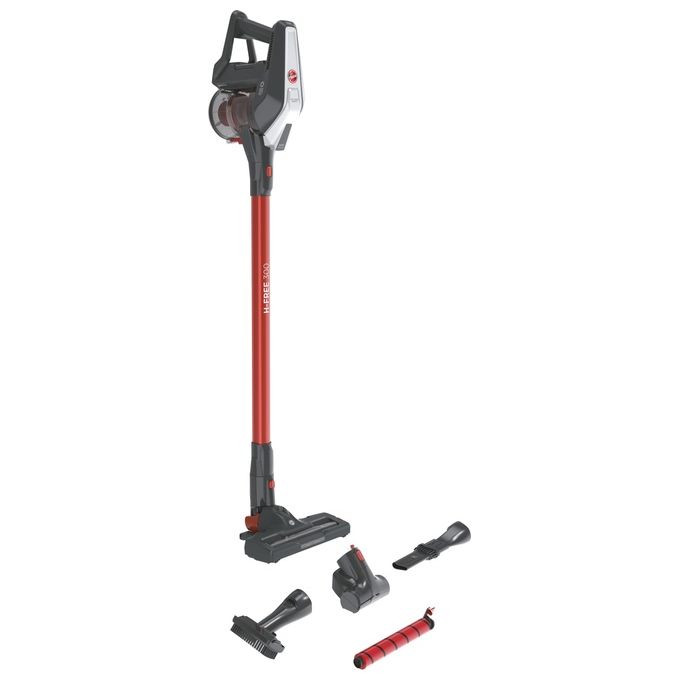 Hoover HF322AFP 011 Scopa Elettrica senza Filo senza Sacco Capacita' 0,7 Litri Autonomia 40 minuti Grigio-Rosso