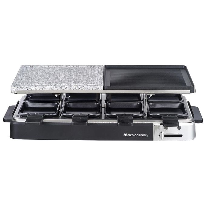 Melchioni Raclette Olimpia 1200W con Anche Piastra Liscia e Grill Termostato Regolabile