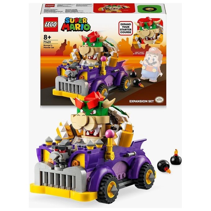 LEGO Super Mario 71431 Pack di Espansione Il Bolide di Bowser, Giochi Bambini 8+ Anni con Personaggio e Macchina Giocattolo