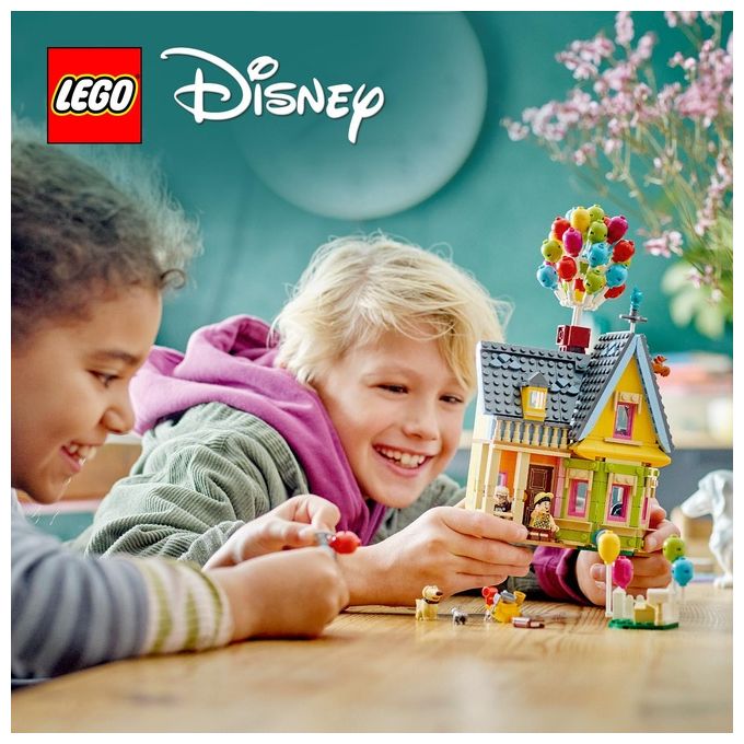 LEGO Disney e Pixar 43217 Casa di “Up'', Modellino con Palloncini e Figure di Carl, Russell e Dug, Set Disney 100° Anniversario