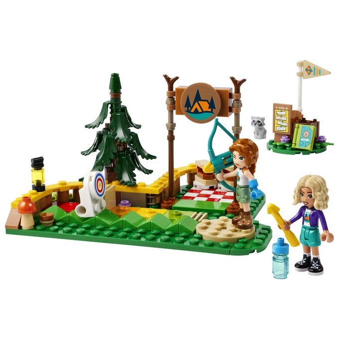 LEGO Friends Tiro con l'Arco al Campo Avventure Giochi Sportivi per Bambine e Bambini da 6 Anni in su con Arco e Frecce Giocattolo 2 Mini Bamboline e un Procione Idee Regalo di Compleanno 42622