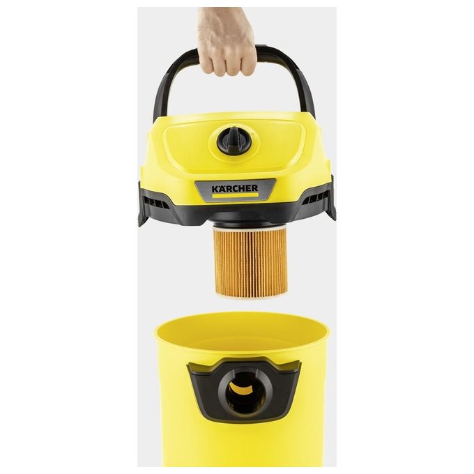 Karcher WD 3-18 1.628-551.0 Aspiratore Solidi-Liquidi 225W 17 Litri con 1x Batteria e Caricatore