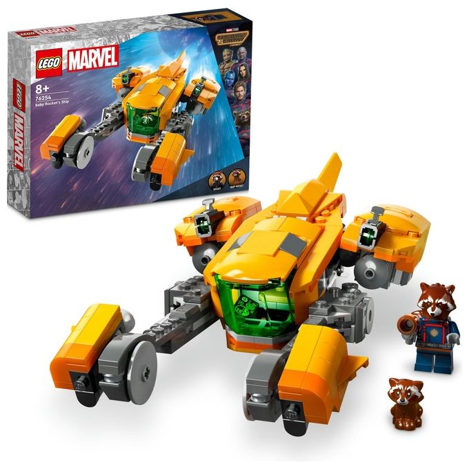 LEGO Marvel 76254 – L’Astronave di Baby Rocket, Set da Costruzione 330 Pezzi con Minifigure di Rocket e Baby Rocket, Eta' 8+