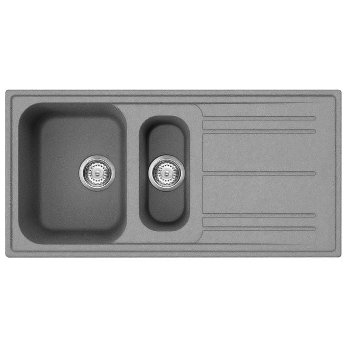 Smeg LZ102CT Lavello Sintetico da Incasso Standard Estetica Universale 1 Vasca 1-2 + Gocciolatoio Reversibile 100 cm Cemento