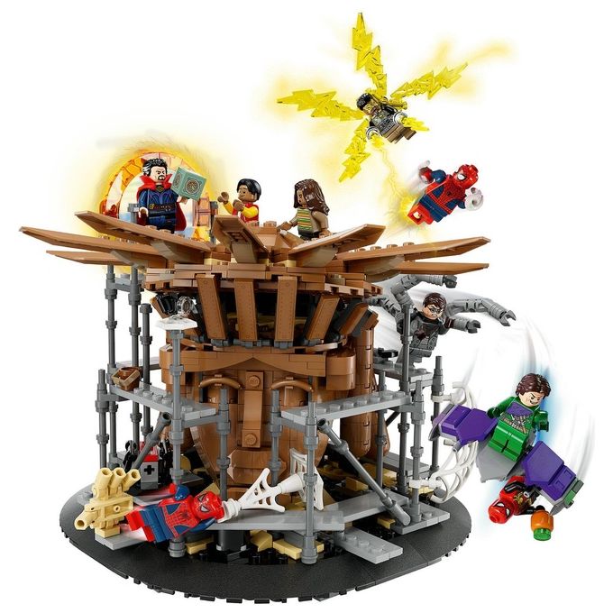 LEGO Marvel 76261 La Battaglia Finale di Spider-Man, Ricrea la Scena di Spider-Man: No Way Home con 3 Minifigure di Peter Parker