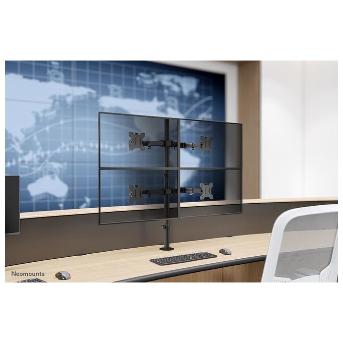 Neomounts by Newstar FPMA-D550D4BLACK Supporto da Scrivania Full Motion per Schermi 13-32'' Nero