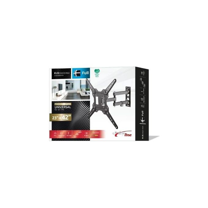 Gbs Supporto Elb-2342-3 Maxi New per Tv 23-42 Max 30Kg Vesa 400x400 3 Snodi 2 Braccia