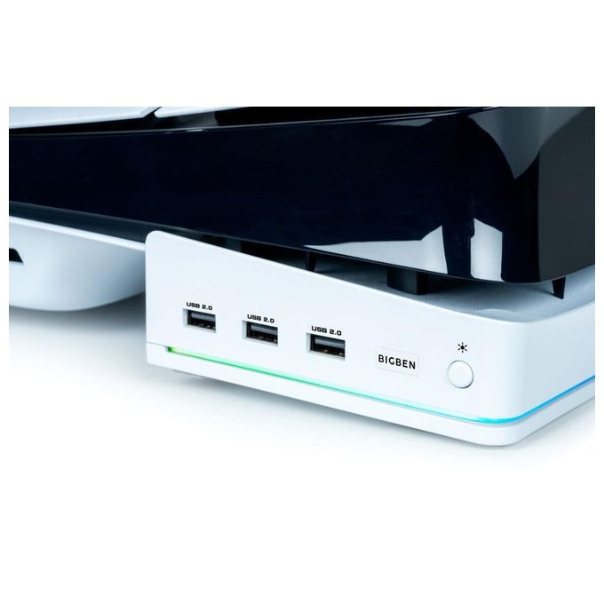 Big Ben Supporto Console per PlayStation 5 Base Orizzontale con Hub Usb