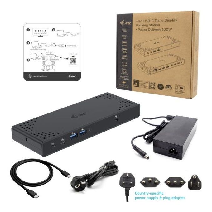 I-Tec Usb-c Triple DisplayDock Gen2 PD 100W
