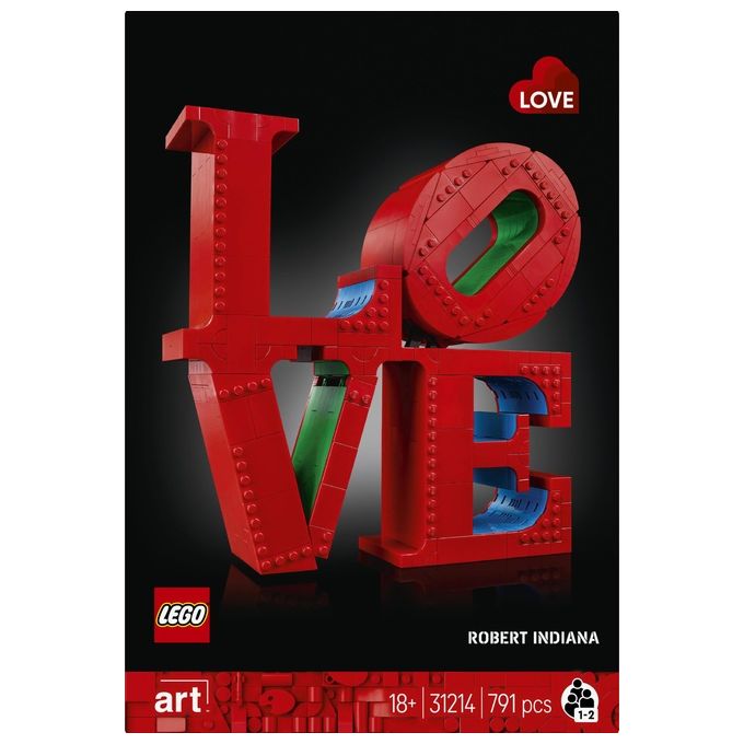 LEGO Art LOVE, Modellino da Costruire Iconica Scultura Pop di Robert Indiana, Hobby Creativo per Adulti, KIT_ Modellismo da Collezione, Idea Regalo Donna, Uomo, Fidanzamento e Anniversario 31214