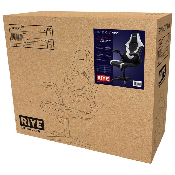 Trust GXT 703W RIYE Sedia per Gaming Universale Nero-Bianco