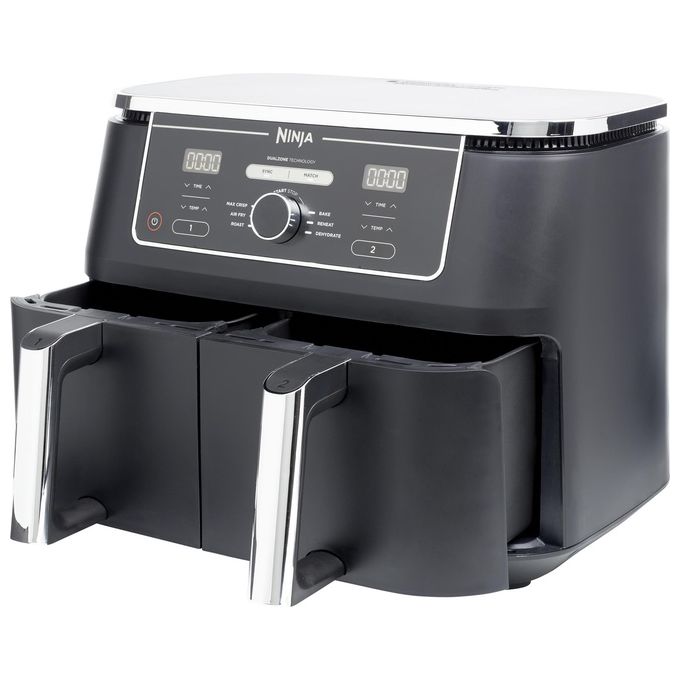 Ninja AF400EU Friggitrice ad Aria Calda Doppia 9.5 Litri Indipendente 2470W Nero