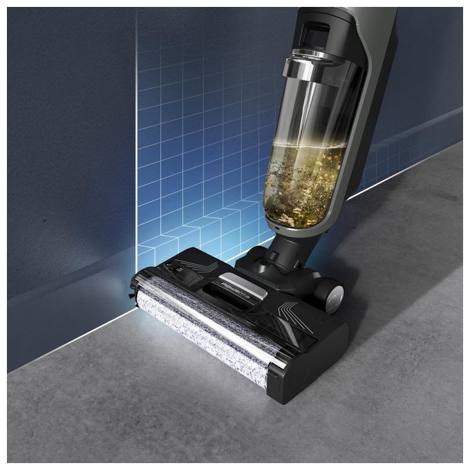 Rowenta X-Clean 4 GZ5035 Scopa Elettrica Lavapavimenti Pulitore a Vapore Aspira e Lava Potenza 200 Watt colore Grigio